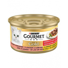 Nestlé GOURMET GOLD cat losos&kura kúsky šťava konz.12x85 g Nestlé GOURMET GOLD cat losos&kura kúsky šťava konz.12x85 g