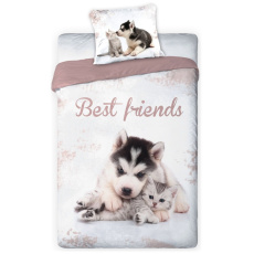 Povlečení pro mládež 02 BEST FRIENDS DOG AND CAT set 160x200cm + polštář 70x80cm Povlečení pro mládež 02 BEST FRIENDS DOG AND CAT set 160x200cm + polštář 70x80cm
