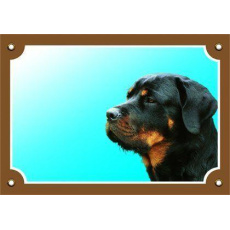 Barevná cedulka Pozor pes, Rottweiler Barevná cedulka Pozor pes, Rottweiler