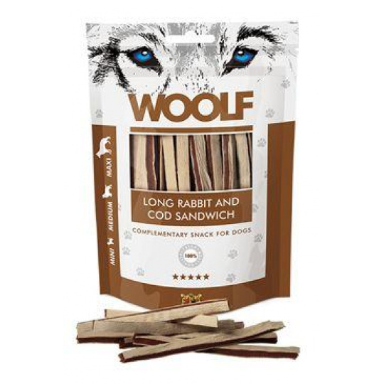 WOOLF Classic poch. Long Rabbit and Cod Sandwich 100g
