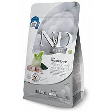 Farmina N&D dog WHITE (GF) puppy med/max, sea bass, spirulina & fenel 2 kg
