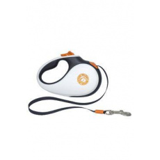 Vodítko samonavíjecí 15kg/5m černobílo/oranžová Kiwi Vodítko samonavíjecí 15kg/5m černobílo/oranžová Kiwi