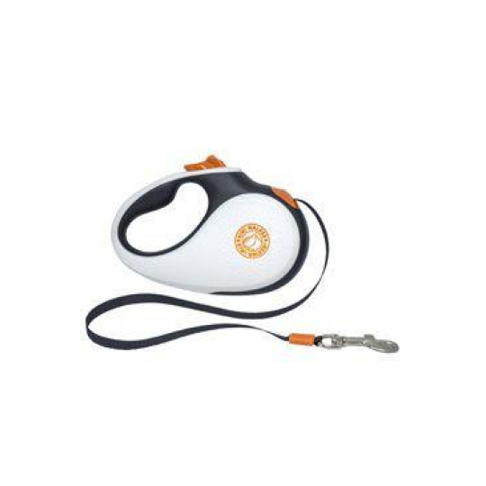 Vodítko samonavíjecí 15kg/5m černobílo/oranžová Kiwi Vodítko samonavíjecí 15kg/5m černobílo/oranžová Kiwi