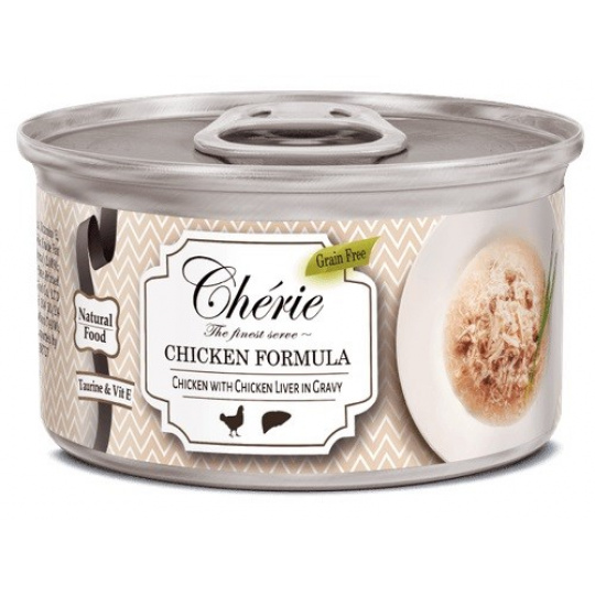 CHERIE Chicken and liver mix - mokré krmivo pro kočky - 80g