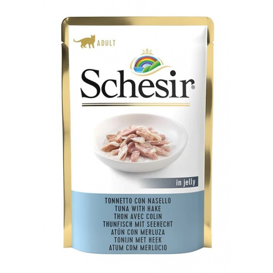 SCHESIR in jelly Tuna with hake - mokré krmivo pro kočky - 85 g