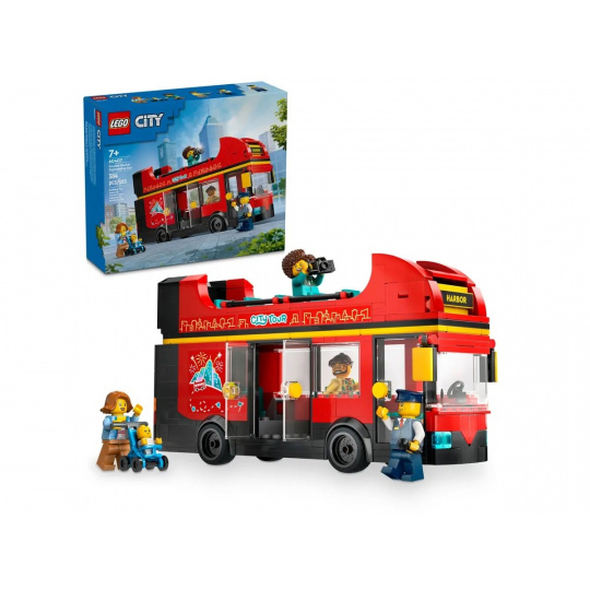 LEGO CITY 60407 Červený dvoupatrový vyhlídkový autobus