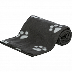 Flísová deka BEANY 100x70cm - černá s bílými tlapkami