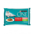 Nestle PURINA ONE cat Multipack Sterilcat mini filetky s morkou a zelenými fazuľkami / s lososom a mrkvou v šťave 4x85g