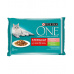 Nestle PURINA ONE cat Multipack Sterilcat mini filetky s morkou a zelenými fazuľkami / s lososom a mrkvou v šťave 4x85g