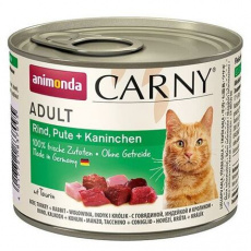 ANIMONDA konzerva CARNY Adult - hovězí, krůta, králík 200g ANIMONDA konzerva CARNY Adult - hovězí, krůta, králík 200g