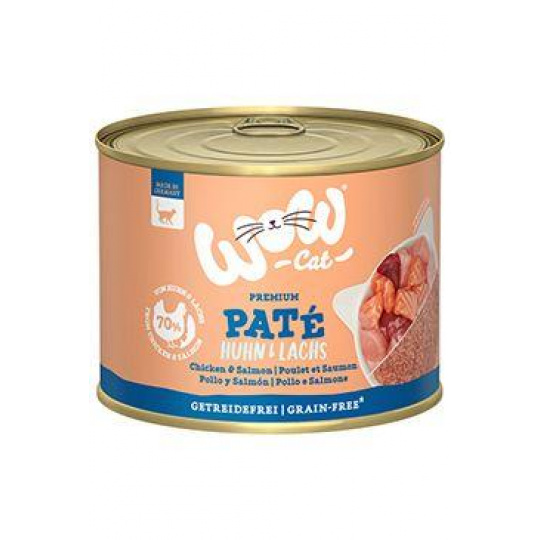 WOW Cat konz. Adult Paté kuře s lososem 200g WOW Cat konz. Adult Paté kuře s lososem 200g