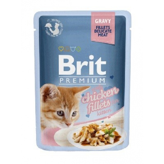 BRIT Premium Kitten Chicken fillets - mokré krmivo pro kočky - 85g