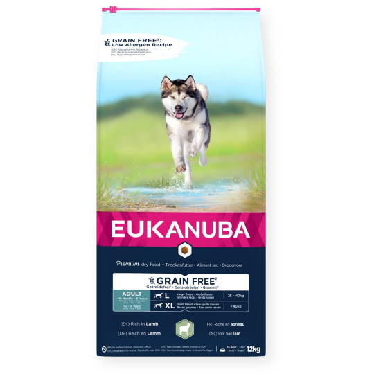 EUKANUBA Grain Free Adult Large&Giant Lamb - suché krmivo pro psy - 12kg