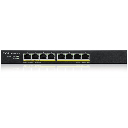 Zyxel GS1915-8EP Řízený L2 Gigabit Ethernet (10/100/1000) Podpora napájení po Ethernetu (PoE) Černá