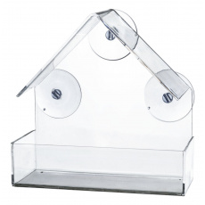 Krmítko pro ptáky na okenní tabuli, 225 ml/15 × 15 × 6 cm, plast