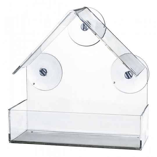 Krmítko pro ptáky na okenní tabuli, 225 ml/15 × 15 × 6 cm, plast