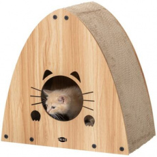 Domek do drapania z catnipem, 48 x 48 x 28 cm, jasnoszary Domek do drapania z catnipem, 48 x 48 x 28 cm, jasnoszary