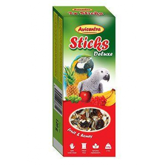 Avicentra tyčinky velký papoušek - ovoce+med 2ks