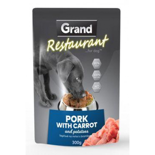 GRAND Dog kapsa Restaurant vepřové na mrkvi 300g