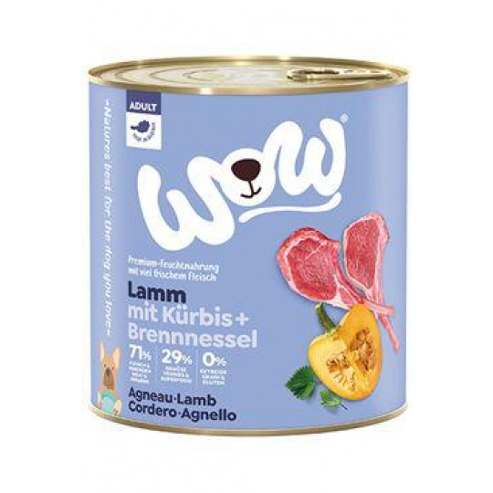 WOW Dog konz. Adult jehněčí s dýní 800g