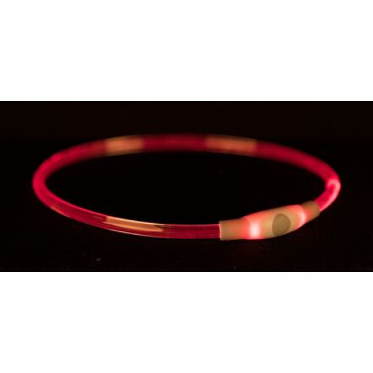 Flash light ring USB, blikací obojek, červená (RP 2,10 Kč)