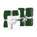 SHERPA 150cmx200cm fleecová deka s jehněčí kůží zelené listy 048 Vánoční dárková deka