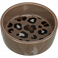 Keramická miska LEO, 0,3 l/ 12 cm, hnědá/leopardí