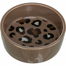 Keramická miska LEO, 0,3 l/ 12 cm, hnědá/leopardí