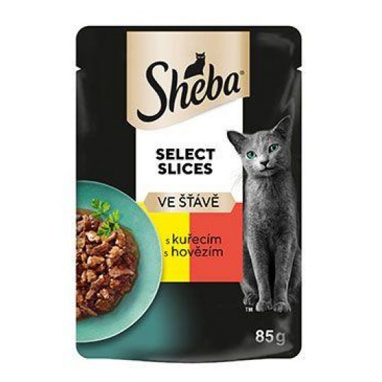 Sheba kapsa Select Slices s kuřecím a hovězím 85g