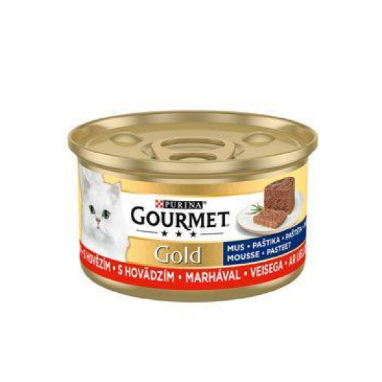 Nestlé GOURMET GOLD cat hovädzia paštéta konz.12x85 g