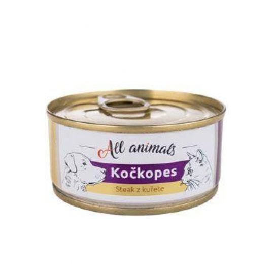All Animals kočkopes konz. Steak z kuřete 100g