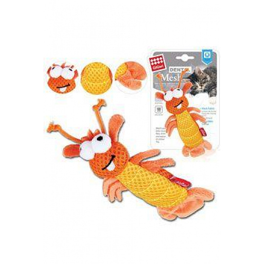 Hračka pre mačku GiGwi Dental Mesh Kreveta oranžová+catnip