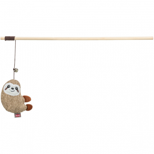 Hrací prut s lenochodem, catnip, 38 cm, plyš/dřevo