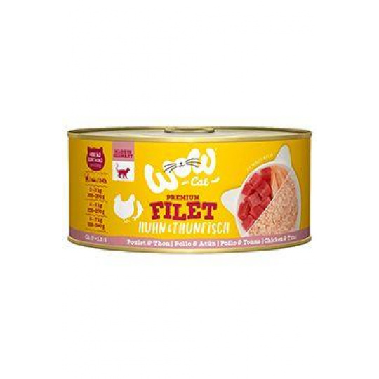 WOW Cat konz. Adult Filet kuřecí s tuňákem 70g