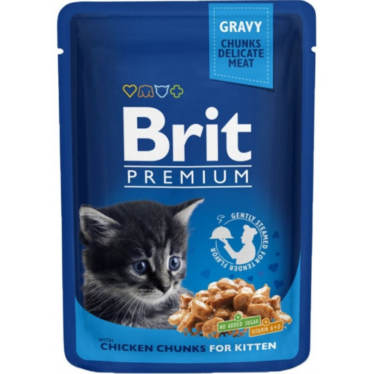 BRIT Premium Cat Kitten Chicken - mokré krmivo pro kočky - 100g