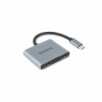 DICOTA D32063 USB-C přenosná mini dokovací stanice 4 v 1 4K HDMI PD 100 W stříbrná