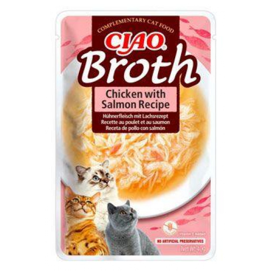 Churu Cat Broth Chicken with Salmon Recipe 40g