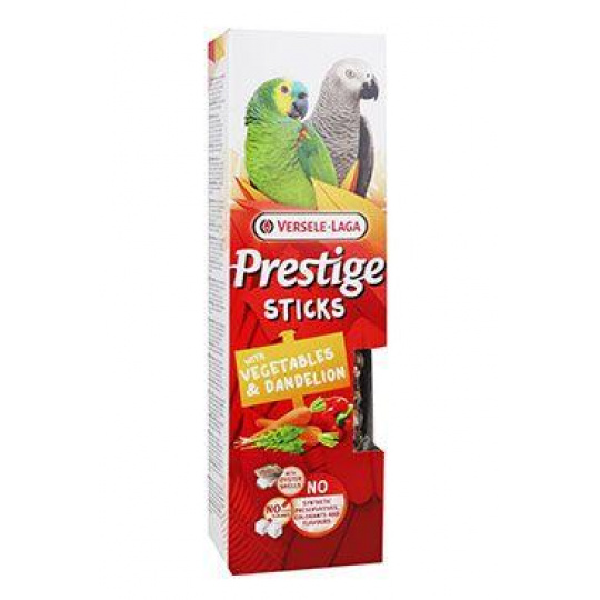 Pamlsok VL Prestige Sticks Parrots with Vegetables & Dandelion 2 ks- tyčiky pre veľké papagáje so zeleninou a púpavou 140 g