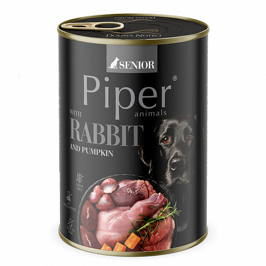 NEW PIPER SENIOR s králíkem a dýní, konzerva pro psy 400 g