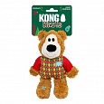 Hračka KONG Holiday Wild Knots Sweater Bear Red Sm/Md, s pískatkom,polyester