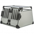 Transportní klec dvojitá, hliníkový rám, pevné panely 93 x 64 x 88 cm, nosnost 50 kg