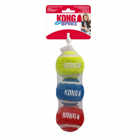 Hračka Kong Dog Sport Softies Loptičky tenis 3ks guma vulkanizovaná M