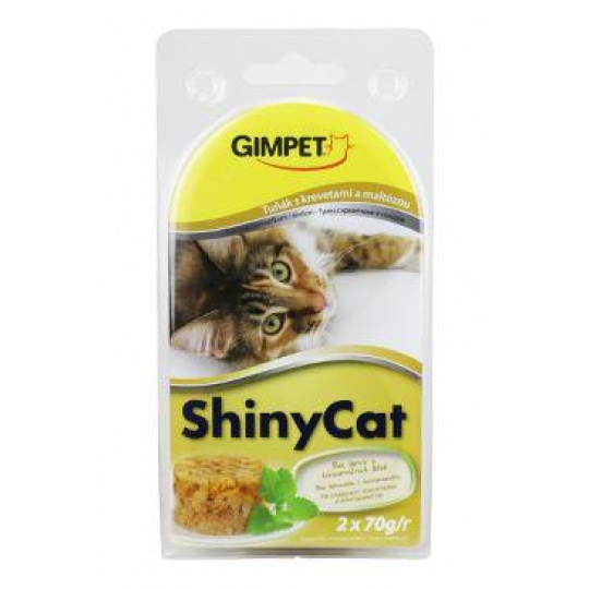 Gimpet ShinyCat konz. tuňak&krevety&maltóza 2x70g