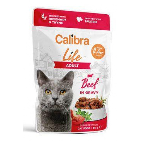 Calibra Cat Life kapsa Adult Beef in gravy 85g Calibra Cat Life kapsa Adult Beef in gravy 85g