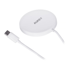 AUEKY Aircore Magnetic LC-A1 Bezdrátová magnetická nabíječka QI USB-C 15W Bílá