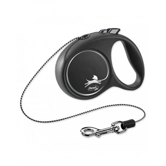 Vodítko FLEXI Black Design XS lanko 3m/8kg stříbrná