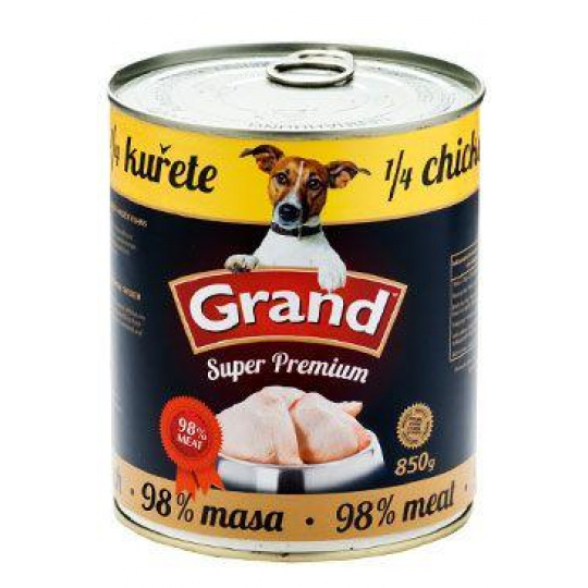 GRAND Dog konz. SuperPremium 1/4 kuřete 850g
