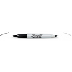Sharpie Twin Tip permanentní značkovač Černá Jemný hrot 12 kusů
