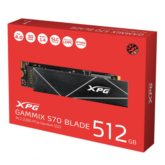 XPG GAMMIX S70 BLADE 512 GB M.2 PCI Express 4.0 NVMe 3D NAND