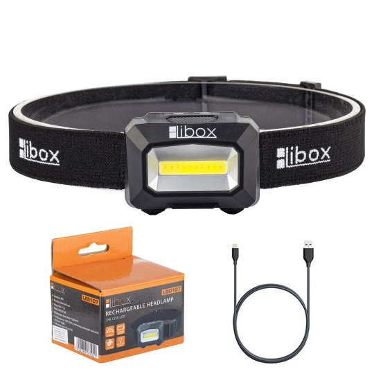 Libox LB0107 svítilna Černá Čelovka LED